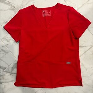 FIGS Women's Pop Red Scrub Top